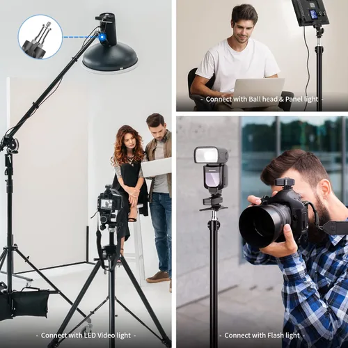 Miniatura 6 de NEEWER ST23 - Paquete de 3 adaptadores de rosca estándar de 1/4 a 3/8 pulgadas, adaptador de rosca para soporte de luz de estudio, adaptador