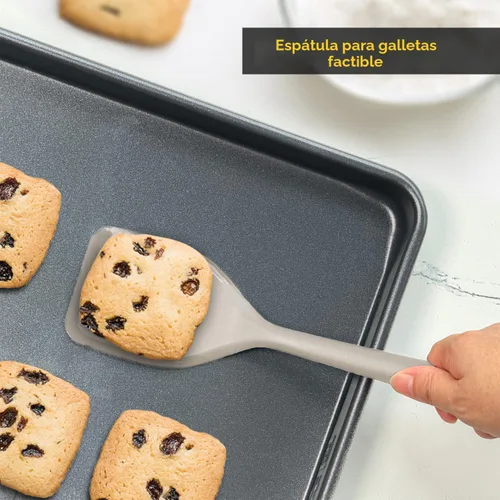 Miniatura 8 de Juego de espátulas de silicona, espátula de silicona resistente al calor de 600°F, volteador giratorio para cocinar, utensilios de cocina Caqui