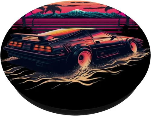 Miniatura 2 de Japonés Retro Futurista Synthwave Car Racing JDM Tuning PopSockets intercambiables PopGrip