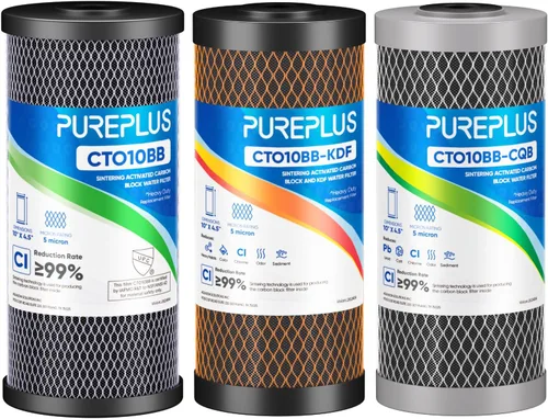 Miniatura 21 de Cartucho de repuesto para filtro de agua de carbón activado de cáscara de coco para toda la casa de 10" x 4.5" - Compatible con WFHDC8001, CB-BB-10