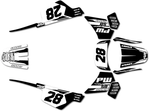 Miniatura 5 de Kit de gráficos para Yamaha PW 50 (1980-2023) Serie FACTORY Red-shift 09 Mil - Adhesivos para moto Dirt Pit Bike - Adhesivos de motocross