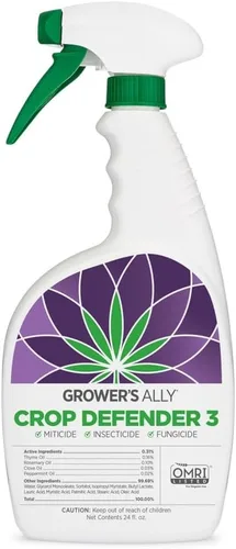 Miniatura 9 de Grower's Ally Crop Defender 3 Concentrado – Miticida natural, insecticida, control fungicida para plantas – Aerosol eliminador seguro para jardín