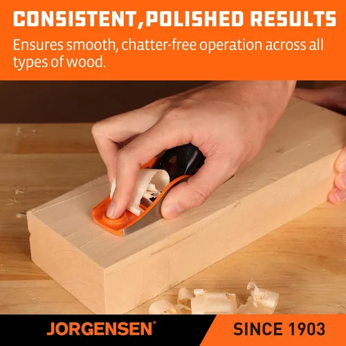 Miniatura 7 de JORGENSEN Cepillo de madera de 5-1/4 pulgadas, cepillo manual para carpintería, cepillo de bloque de ángulo bajo, cepillo manual pequeño