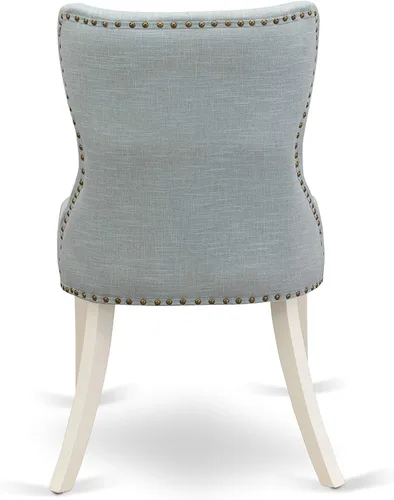 Miniatura 9 de East West Furniture Hartland - Juego de comedor de 3 piezas para espacios pequeños contiene una mesa de comedor redonda con pedestal y 2 sillas