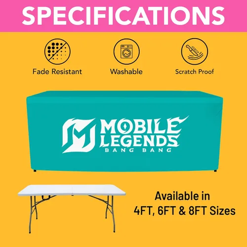 Miniatura 3 de Mantel y camino de mesa con logotipo personalizado UV Center, mantel ajustable personalizado con diseño, imagen y texto, se adapta a mesas de 4, 6
