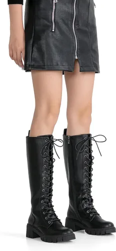Miniatura 3 de Vepose Botas altas de combate con plataforma de encaje 953 para mujer con tacón grueso y cómodo