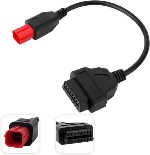 Miniatura 3 de Cable adaptador OBD2 de 6 pines, adaptador de motocicleta OBD2 a herramienta de escáner de diagnóstico de 16 pines para Euro5 Euro6 Can Bus y K-Line