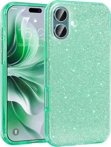 Miniatura 23 de MATEPROX - Funda compatible con iPhone Air de 6.5' [2025], carcasa protectora de 3 capas con purpurina brillante y tendencia, anti-arañazos y a