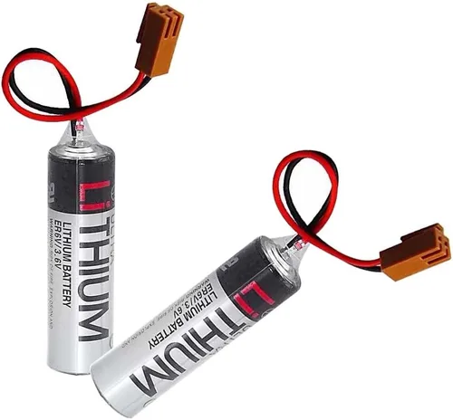 Miniatura 2 de (4 piezas) ER6V/3.6V 2400mAh batería de litio de repuesto con enchufe marrón para batería PLC y sistema M64