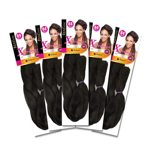 Miniatura 39 de Realistic Trenza original X-Pression 84 pulgadas 100% Kanekalon (paquete de 3, 1) M-61XPRES84