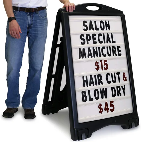 Miniatura 8 de SmartSign Letrero de 36 x 48 pulgadas para acera, tablero de mensajes intercambiable, kit de letrero y letras estándar portátil para exteriores