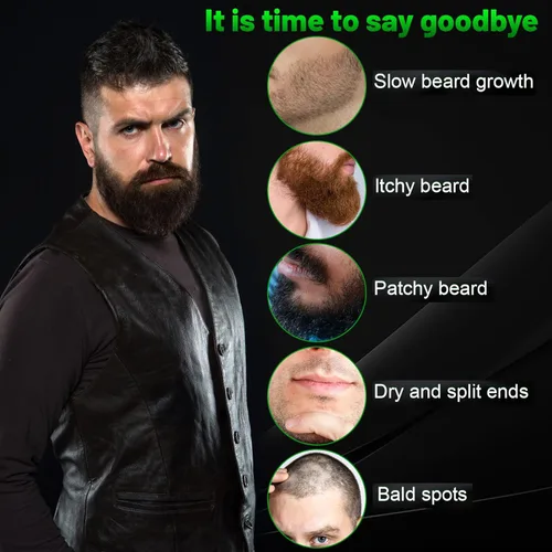 Miniatura 6 de First Melody Aceite para barba, biotina espesante maximun, con aceite de ricino y aceites de argán y jojoba, promueve el crecimiento de la barba
