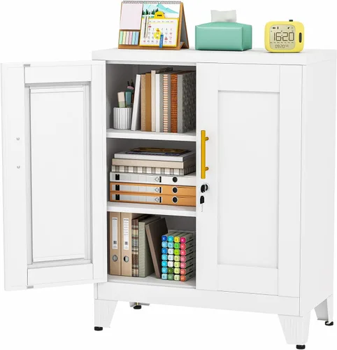 Miniatura 23 de Gabinete de casillero de almacenamiento de 62.2 cm de alto de metal con cerradura - Gabinete pequeño con cerradura para empleados, casillero