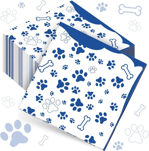 Miniatura 9 de CHENGU 100 servilletas con estampado de patas, 2 capas, suministros de fiesta, suministros de fiesta de animales de granja, para cumpleaños temático