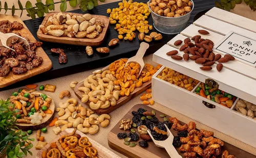 Miniatura 2 de Cesta de regalo para el día del padre, cesta de regalo de nueces en caja de madera reutilizable, opción de regalo saludable, caja de comida gourmet