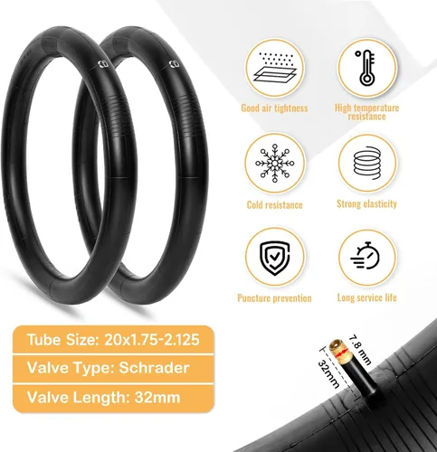 Miniatura 6 de Hycline Juego de neumáticos para bicicleta de montaña: 2 unidades de 20/24/26x1.95 pulgadas de repuesto plegables de alta densidad para bicicletas