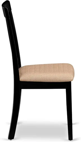 Miniatura 7 de East West Furniture SHAN5-BLK-C - Juego de mesa y sillas de cocina de 5 piezas, incluye una mesa de comedor redonda con pedestal y 4 sillas