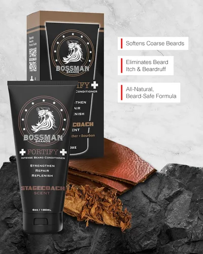 Miniatura 2 de Bossman Fortify - Acondicionador intenso para barba para hombres (aroma de diligencia), hidrata, repone y protege con ingredientes naturales