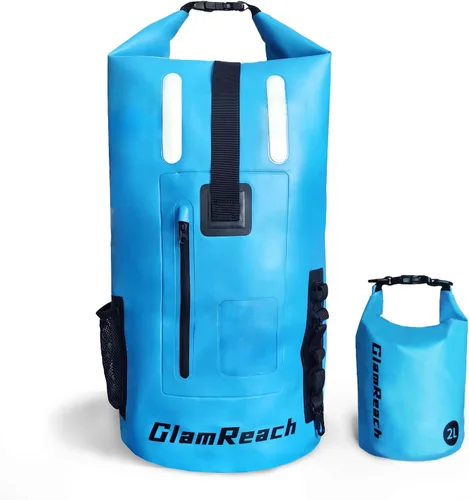 Miniatura 9 de Mochila impermeable de 55 litros, resistente a la suciedad, equipo esencial para kayak, senderismo, campamento, viajes en la playa con bolsa seca