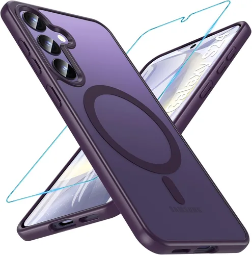 Miniatura 25 de OWKEY Funda magnética para Samsung Galaxy S23 de 6.1 pulgadas, para Magsafe con protector de pantalla, protección de grado militar, a prueba
