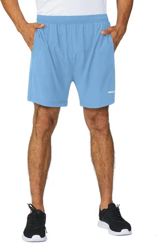 baleaf Pantalones cortos deportivos de running y entrenamiento de 5 pulgadas para hombre, ligeros con bolsillo con cremallera