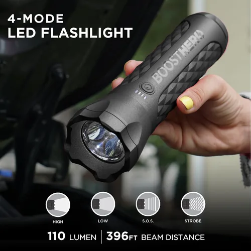 Miniatura 3 de BoostHero Arrancador de Batería Portátil para Automóvil, Banco de Energía de 6,000mAh, Linterna LED, con Cables de Puente Inteligentes para Motores