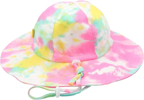 Miniatura 3 de DASMINI Baby Girls Sun Hat Cute Flower Toddler Summer Outdoor Infant Beach Wide Brim Flowers and tie dye