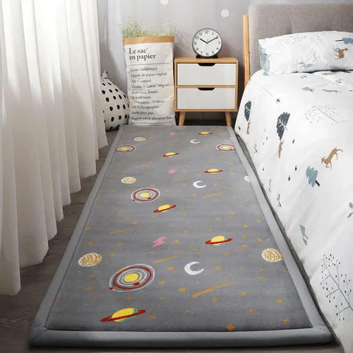 Miniatura 3 de Loartee Alfombra de Área de Terciopelo Coral – Tapete de Juego para Bebé de Espuma Viscoelástica de 1 pulgada de grosor, alfombra lavable para niños
