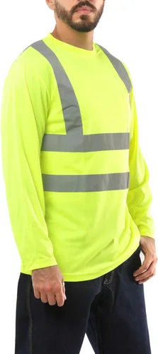 Miniatura 3 de Kolossus Camisas de trabajo para hombre - Manga larga de alta visibilidad - Ropa de construcción - Reflectante - Bolsillos delanteros - ANSI Clase 2