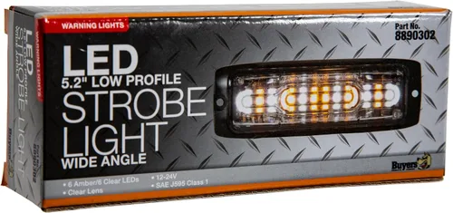 Miniatura 7 de Buyers Products 8890307 Luz estroboscópica LED ultra fina de 5 pulgadas, de doble color, rojo/transparente, 12 LED, carcasa de aluminio, luz