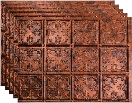 Miniatura 40 de FASÄDE Panel decorativo para salpicaduras de vinilo de estilo tradicional / patrón 10 en bronce antiguo (muestra de 6 x 6 pulgadas)
