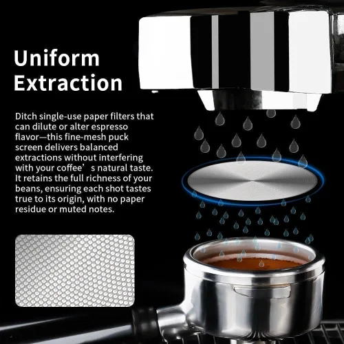 Miniatura 5 de watchget Pantalla de disco espresso de 2.283 in - Filtro de espresso ultrafino de 0.008 in - Pantalla de ducha inferior - Filtro de café
