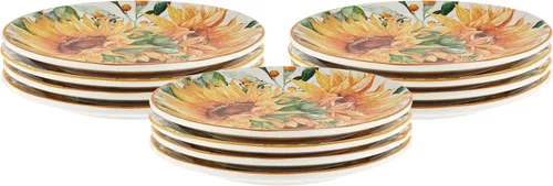 Miniatura 6 de Certified International Sunflower Fields - Juego de 4 platos de ensalada/postre de 9 pulgadas, multicolor, medianos, juego de 4