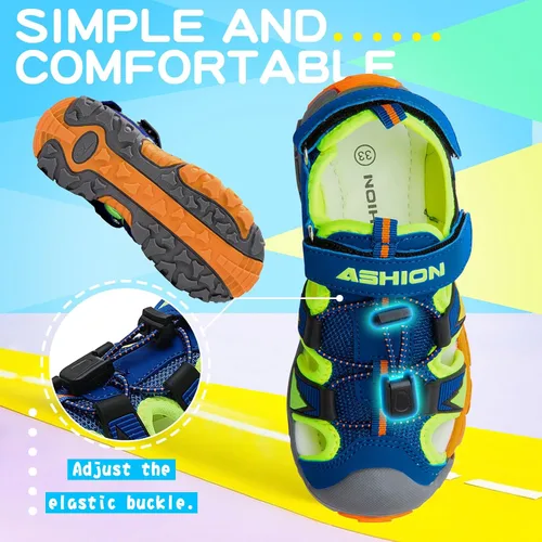 Miniatura 5 de Littleplum Sandalias deportivas con punta cerrada, zapatos de verano para niños, caminar, senderismo, atletismo, al aire libre