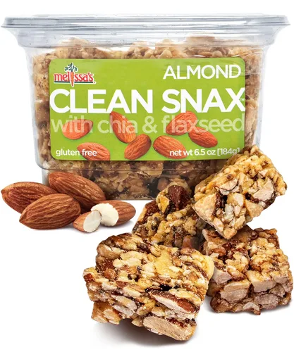 Melissa's Clean Snax® con chía y linaza, aperitivos envasados sin gluten, todos naturales, sabores no artificiales añadidos, aperitivos crujientes