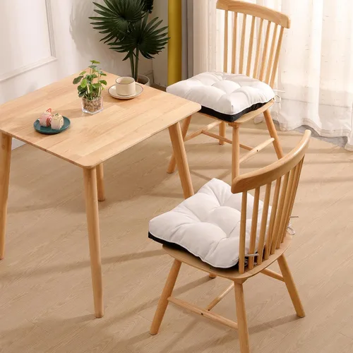 Miniatura 7 de RACE LEAF Cojines para sillas de comedor, paquete de 4 unidades, almohadillas de espuma viscoelástica para sillas de cocina con lazos y respaldo