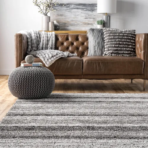 Miniatura 7 de nuLOOM Classie - Alfombra de pelo largo, tejida a mano, 3 x 5 pies, ovalada, gris multicolor