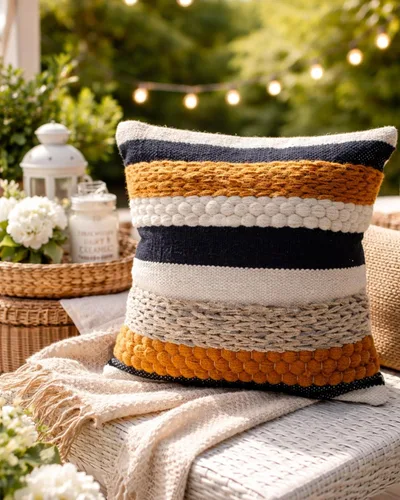 Miniatura 8 de Funda de almohada COZYDEKO estilo boho, de 18 x 18 pulgadas, almohadas decorativas marroquíes rústicas bohemias con acentos copetados, algodón
