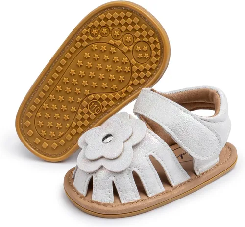 Miniatura 82 de Meckior Sandalias de verano con punta abierta y suave de piel sintética para bebés y niñas pequeñas