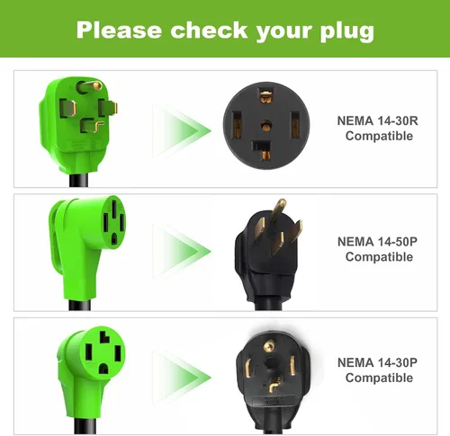 Miniatura 4 de NEMA 32-50R30R-30P - Adaptador divisor en Y para secadora de 4 clavijas y 30 amperios, cable STW de 10 AWG, 4 pies, 250 V 7500 W, para cargador