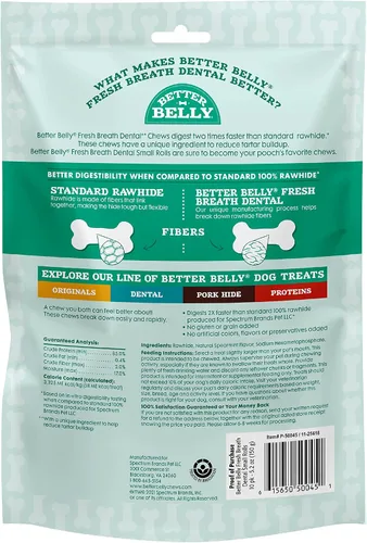 Miniatura 2 de Better Belly Fresh Breath - Rollos pequeños dentales, masticables para perros, pequeños, 10