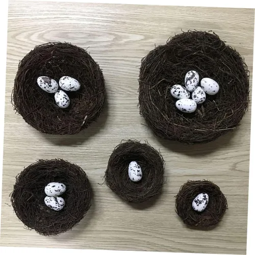 Miniatura 3 de Holibanna Nidos de pájaros para manualidades, nido para pájaros, chocolate, nidos de Pascua, nidos de pájaros naturales, nido de pájaros, huevos