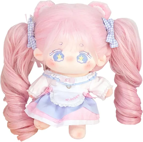 Miniatura 8 de CALEMBOU Muñeca de peluche - Muñeca de algodón suave y linda de 20 cm de anime kawaii con disfraz de esqueleto y ropa (Chacha)