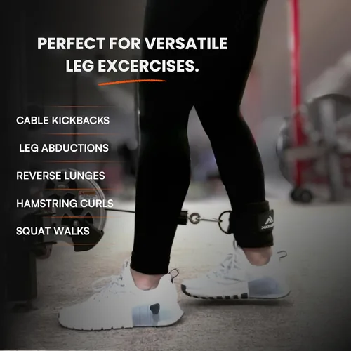 Miniatura 3 de Gym Ankle Straps for Cable Machines, Thick Padded Ankle Cuff Cable Attachment for Booty Workouts, Kickbacks, Hip Abductors, Lower Body Exercises