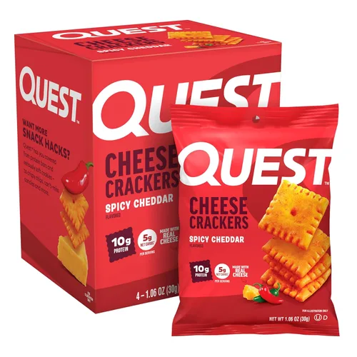 Miniatura 15 de Quest Nutrition - Galletas de queso cheddar picante, 0.35 oz de proteína, bajas en carbohidratos, hechas con queso real, 12