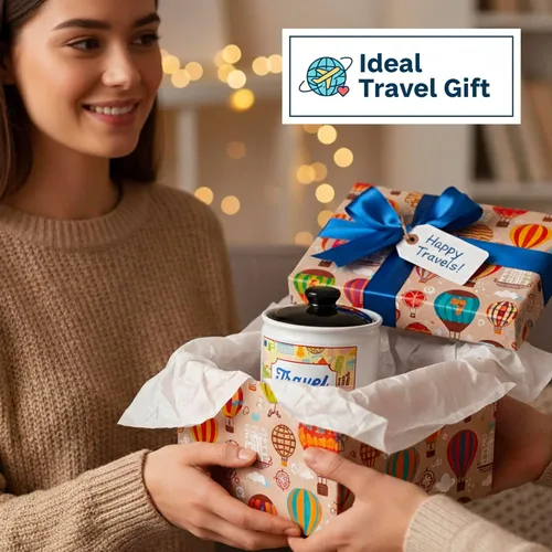 Miniatura 8 de Cottage Creek Tarros Alcancía de viaje – Tarro de dinero esencial de viaje de cerámica para mujeres, mamá, papá viaje por carretera, crucero