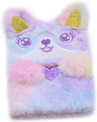 Miniatura 3 de BOLLEY JOSS Lovely Animal Notebook Kids Plush Diary for Girls Women Teens Cute Cat Fuzzy Journal Writing Pad A6 Ruled 160 Pages
