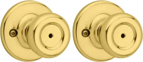 Miniatura 12 de Kwikset Tylo Pomo de Puerta Ficticio, Manija de Una Sola Cara para Armarios, Puertas Dobles Francesas y Despensa, Pomo de Puerta Interior de Latón