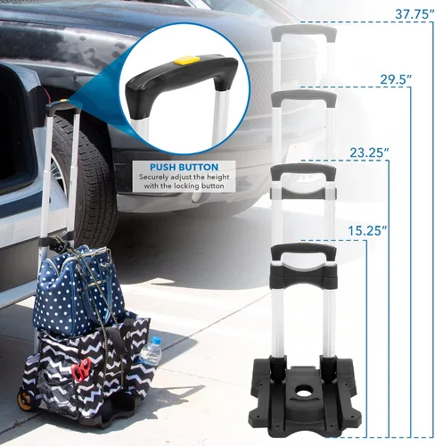 Miniatura 5 de Mount-It! Carrito de equipaje plegable con ruedas Fuerte, compacto, soporta 77 libras - Transporta cajas, mochilas sin problemas