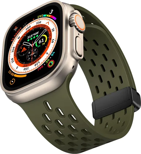 Miniatura 24 de Correa deportiva magnética antisudor para Apple Watch, correas de silicona impermeable y transpirable. Para compatible con iWatch Ultra SE Series
